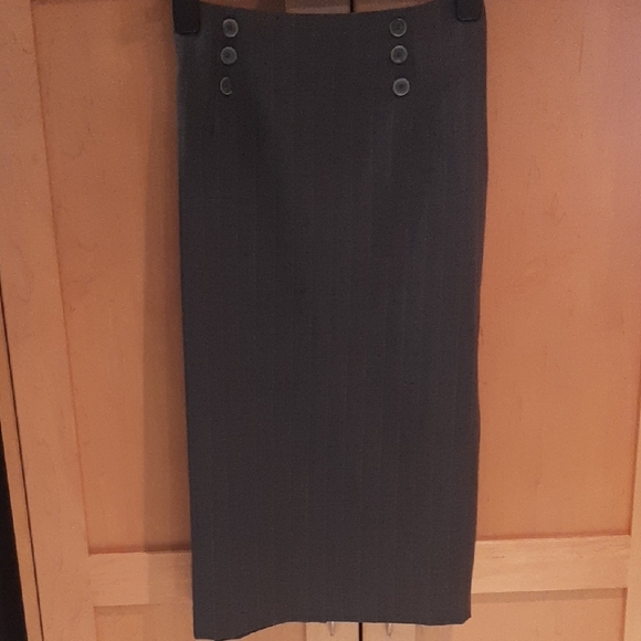 LAURA💝BLAZER➕MIDI SKIRT Gray Pinstripe SUIT💝Blazer Sz 10 Skirt Sz 12 - Picture 7 of 11